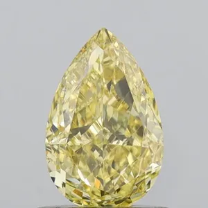 0.82ct PEAR Fancy Intense Yellow VS2 Coloured Lab diamond
