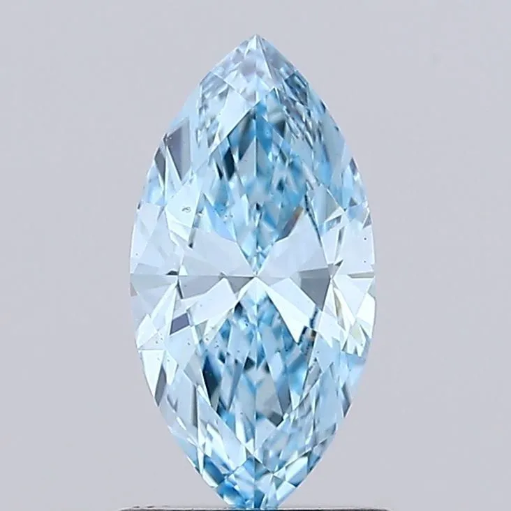 1.00ct MARQUISE Fancy Vivid Blue VS2 Coloured Lab diamond