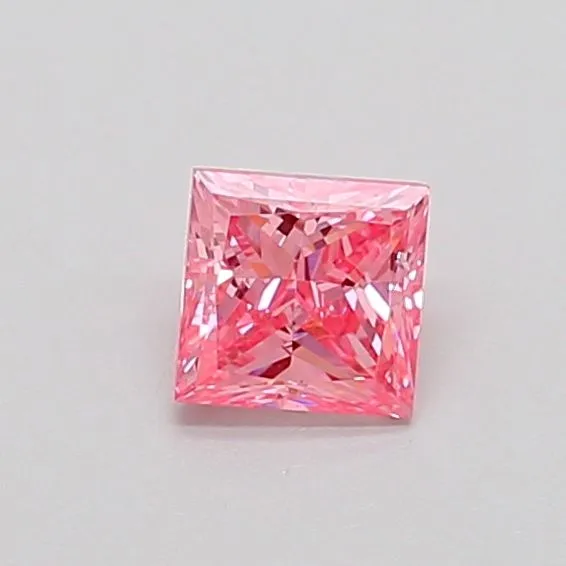 0.36ct PRINCESS Fancy Vivid Pink SI1 Coloured Lab diamond