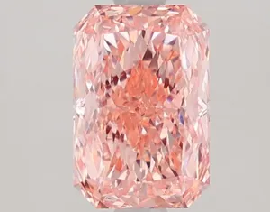 1.37ct RADIANT Fancy Vivid Pink VVS2 Coloured Lab diamond