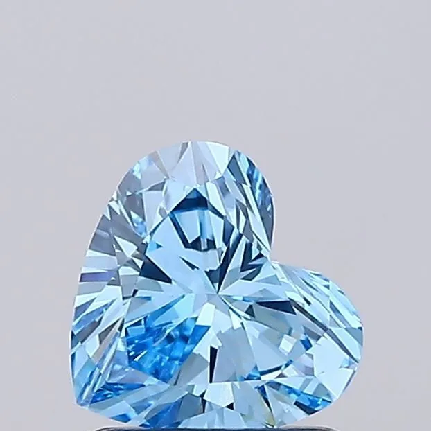 0.86ct HEART Fancy Vivid Blue VVS2 Coloured Lab diamond