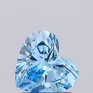 0.86ct HEART Fancy Vivid Blue VVS2 Coloured Lab diamond