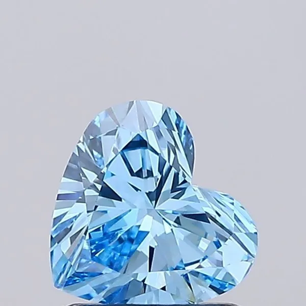 0.86ct HEART Fancy Vivid Blue VVS2 Coloured Lab diamond