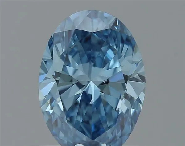 0.55ct OVAL Fancy Vivid Blue VS1 Coloured Lab diamond