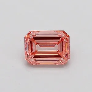 0.4ct EMERALD Fancy Intense Pink VS1 Coloured Lab diamond