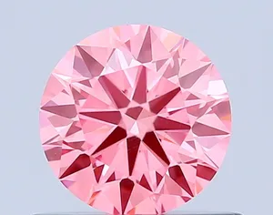 0.55ct ROUND Fancy Vivid Pink VVS1 Coloured Lab diamond