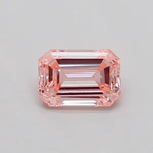 0.39ct EMERALD Fancy Intense Pink VVS2 Coloured Lab diamond