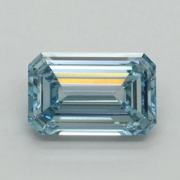 1.03ct EMERALD Fancy Vivid Blue VVS2 Coloured Lab diamond