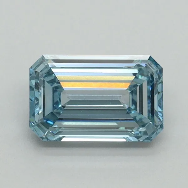 1.03ct EMERALD Fancy Vivid Blue VVS2 Coloured Lab diamond
