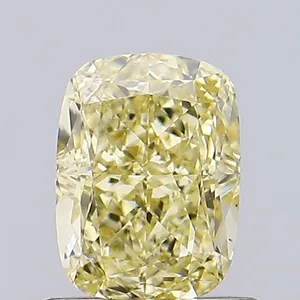 0.81ct CUSHION Fancy Intense Yellow VS1 Coloured Lab diamond