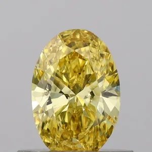 0.56ct OVAL Fancy Vivid Yellow VS1 Coloured Lab diamond