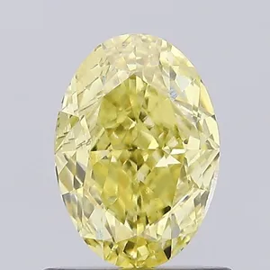 1.05ct OVAL Fancy Intense Yellow SI2 Coloured Lab diamond