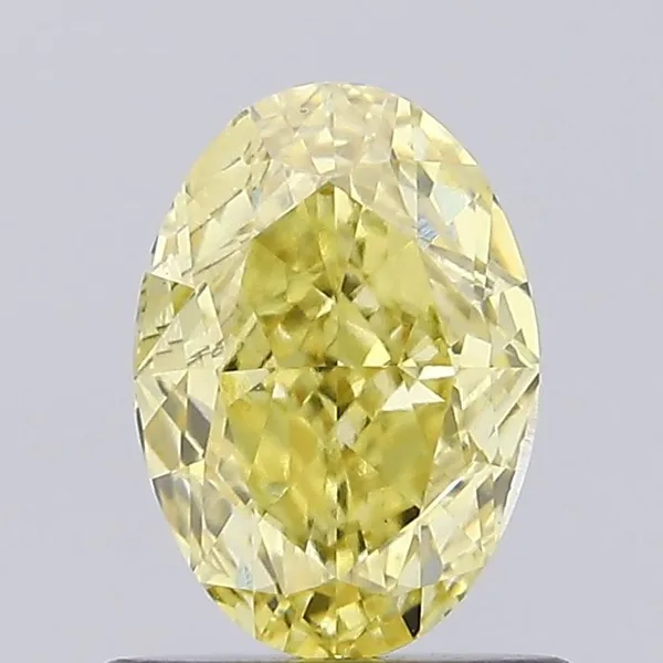 1.05ct OVAL Fancy Intense Yellow SI2 Coloured Lab diamond