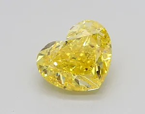 1.31ct HEART Fancy Vivid Yellow VVS1 Coloured Lab diamond