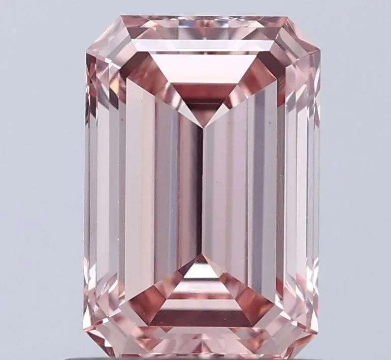 1.07ct EMERALD Fancy Brownish Pink VS1 Coloured Lab diamond