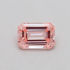 0.39ct EMERALD Fancy Intense Pink VS1 Coloured Lab diamond