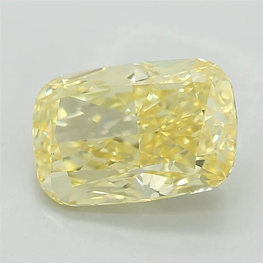 1.44ct CUSHION Fancy Vivid Yellow VS1 Coloured Lab diamond