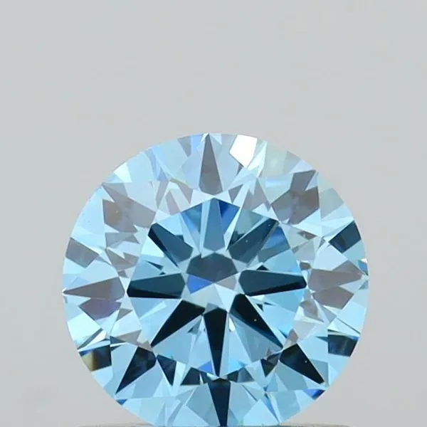0.72ct ROUND Fancy Vivid Blue VVS1 Coloured Lab diamond