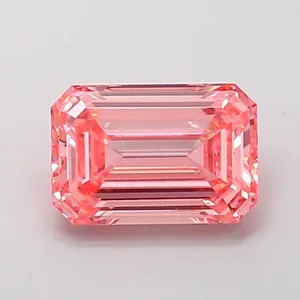 1.3ct EMERALD Fancy Vivid Pink VS2 Coloured Lab diamond