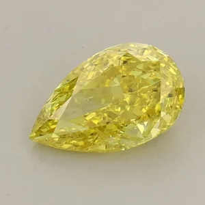 0.71ct PEAR Fancy Vivid Yellow VS1 Coloured Lab diamond