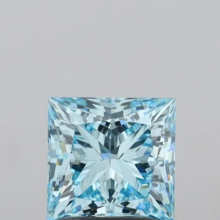 1.81ct PRINCESS Fancy Intense Blue VVS2 Coloured Lab diamond