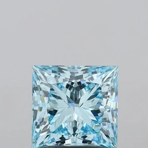 1.81ct PRINCESS Fancy Intense Blue VVS2 Coloured Lab diamond