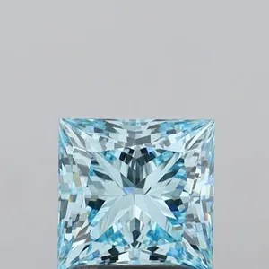 1.81ct PRINCESS Fancy Intense Blue VVS2 Coloured Lab diamond