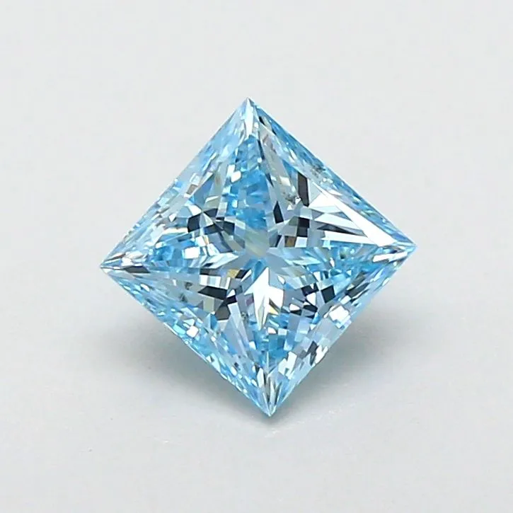 1.00ct PRINCESS Fancy Vivid Blue VS1 Coloured Lab diamond