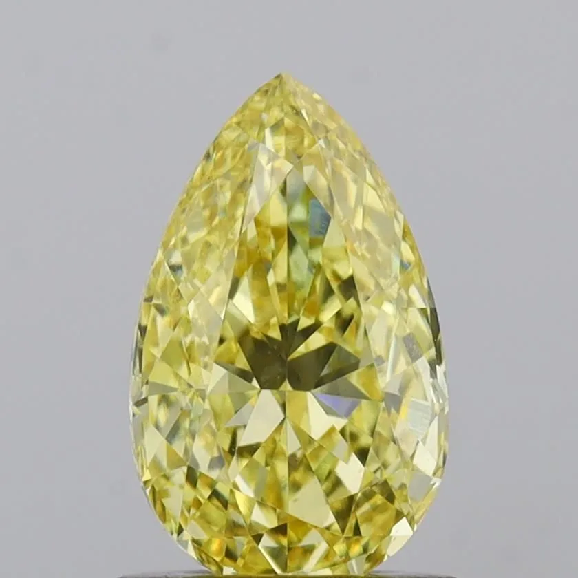 0.93ct PEAR Fancy Intense Yellow VS1 Coloured Lab diamond