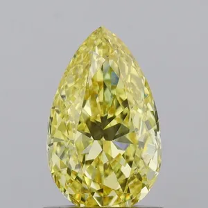 0.93ct PEAR Fancy Intense Yellow VS1 Coloured Lab diamond