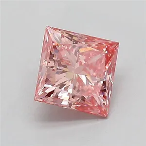 1.26ct PRINCESS Fancy Intense Pink VS1 Coloured Lab diamond