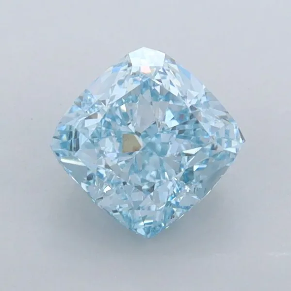 1.02ct CUSHION Fancy Vivid Blue VVS2 Coloured Lab diamond