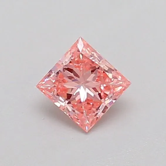 0.33ct PRINCESS Fancy Vivid Pink VS1 Coloured Lab diamond