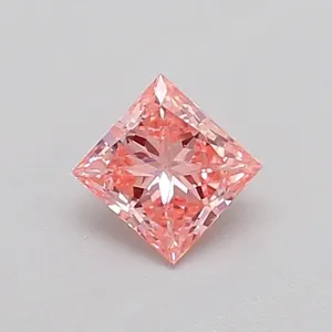 0.33ct PRINCESS Fancy Vivid Pink VS1 Coloured Lab diamond