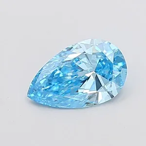 0.81ct PEAR Fancy Vivid Blue VS1 Coloured Lab diamond