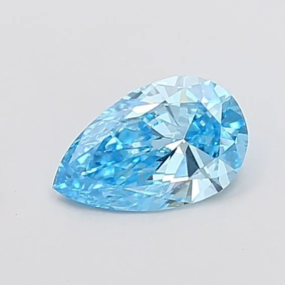 0.81ct PEAR Fancy Vivid Blue VS1 Coloured Lab diamond