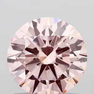 0.9ct ROUND Fancy Pink VVS2 Coloured Lab diamond