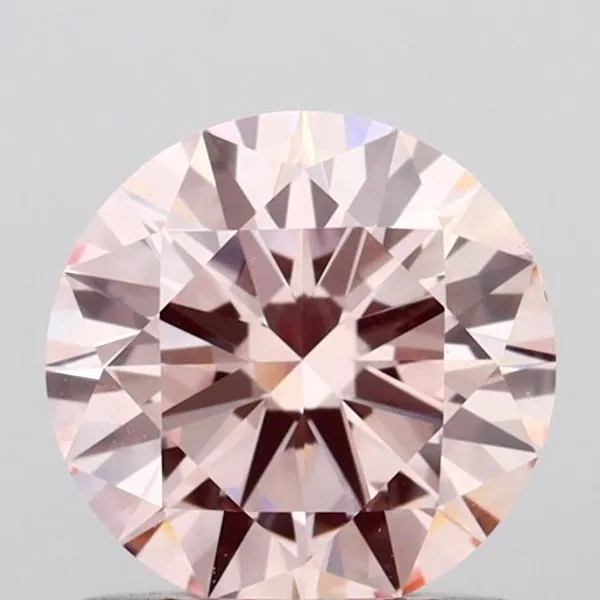 0.9ct ROUND Fancy Pink VVS2 Coloured Lab diamond
