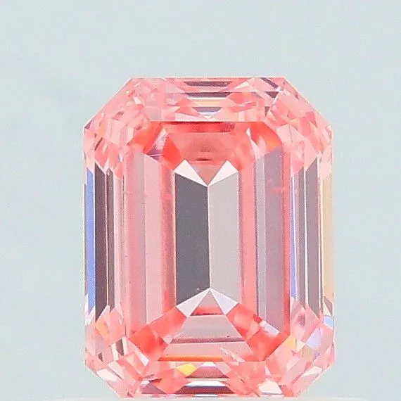 0.75ct EMERALD Fancy Intense Pink SI1 Coloured Lab diamond