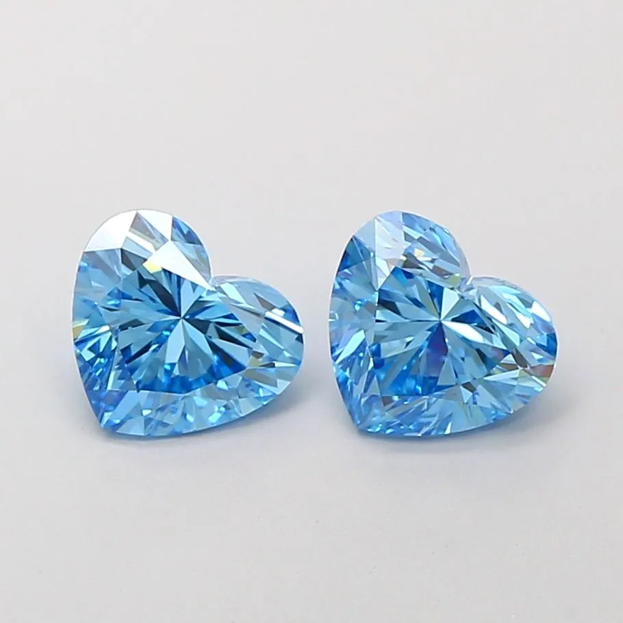 1.01ct HEART Fancy Vivid Blue VS1 Coloured Lab diamond