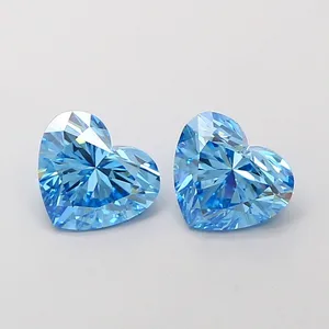 1.01ct HEART Fancy Vivid Blue VS1 Coloured Lab diamond
