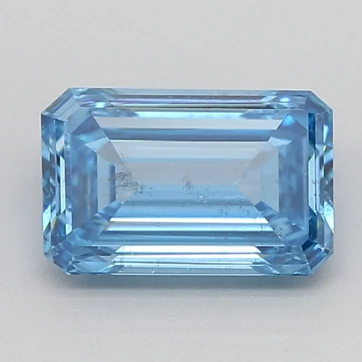 0.99ct EMERALD Fancy Vivid Blue SI1 Coloured Lab diamond