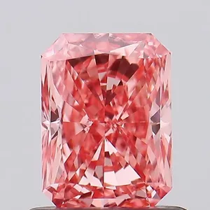 0.77ct RADIANT Fancy Vivid Pink VVS2 Coloured Lab diamond