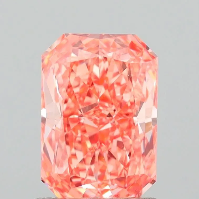 1.40ct RADIANT Fancy Vivid Orangey Pink VS1 Coloured Lab diamond