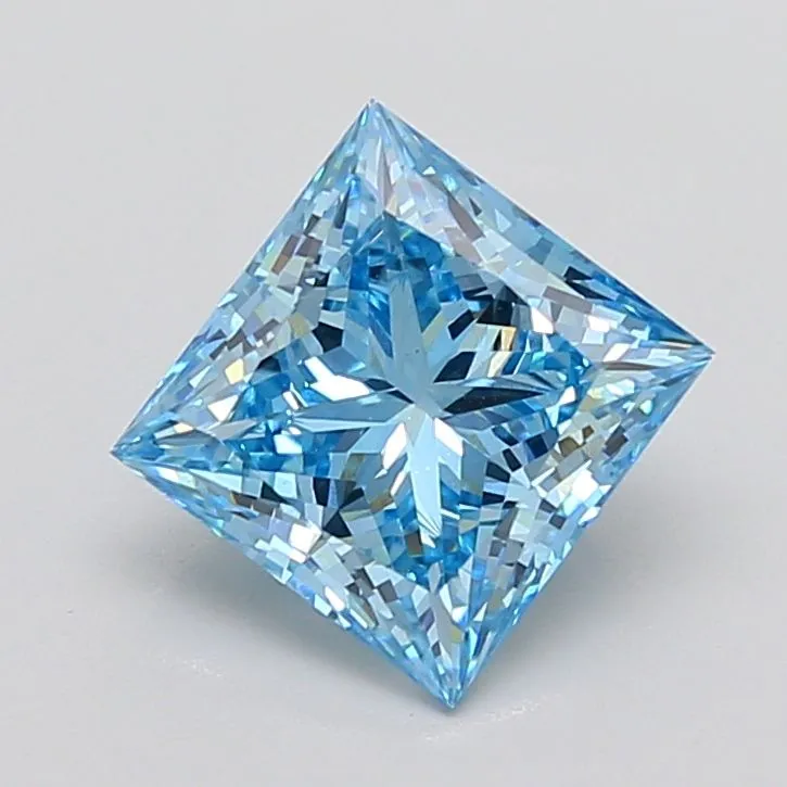 3.04ct PRINCESS Fancy Vivid Blue VS1 Coloured Lab diamond