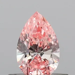 0.45ct PEAR Fancy Vivid Pink VS2 Coloured Lab diamond