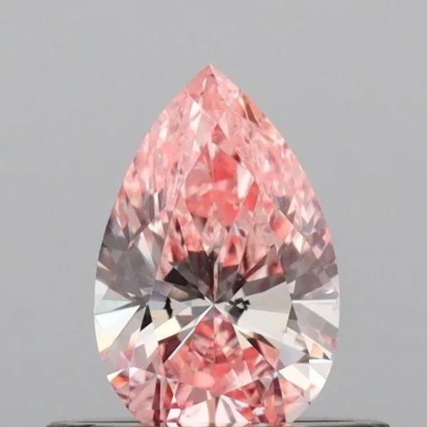 0.45ct PEAR Fancy Vivid Pink VS2 Coloured Lab diamond