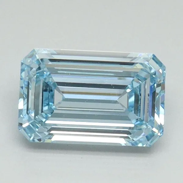 1.12ct EMERALD Fancy Intense Blue VVS2 Coloured Lab diamond