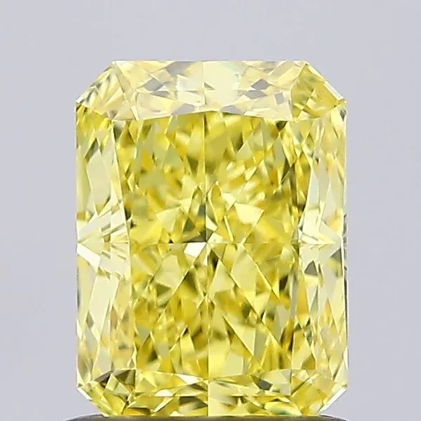 1.02ct RADIANT Fancy Vivid Yellow VVS2 Coloured Lab diamond