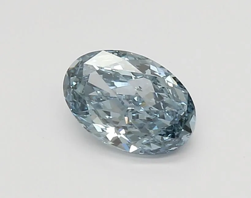 0.95ct OVAL Fancy Vivid Blue VVS2 Coloured Lab diamond